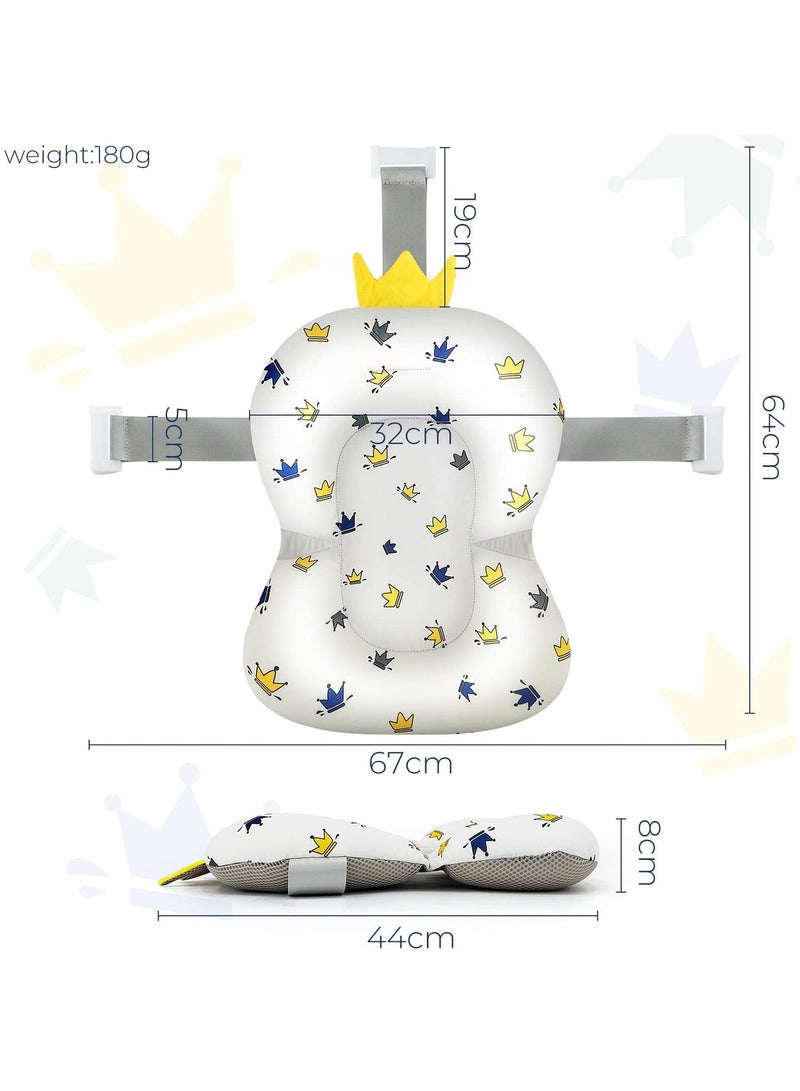ممز بلانيت وسادة استحمام للاطفال الرضع مقعد استحمام بيبي داعم قابل للتعديل مضاد للانزلاق وسادة حمام للرضع حوض الاستحمام تصميم مريح حماية العمود الفقري خامات آمنة هدية حديثي الولادة - Image 2